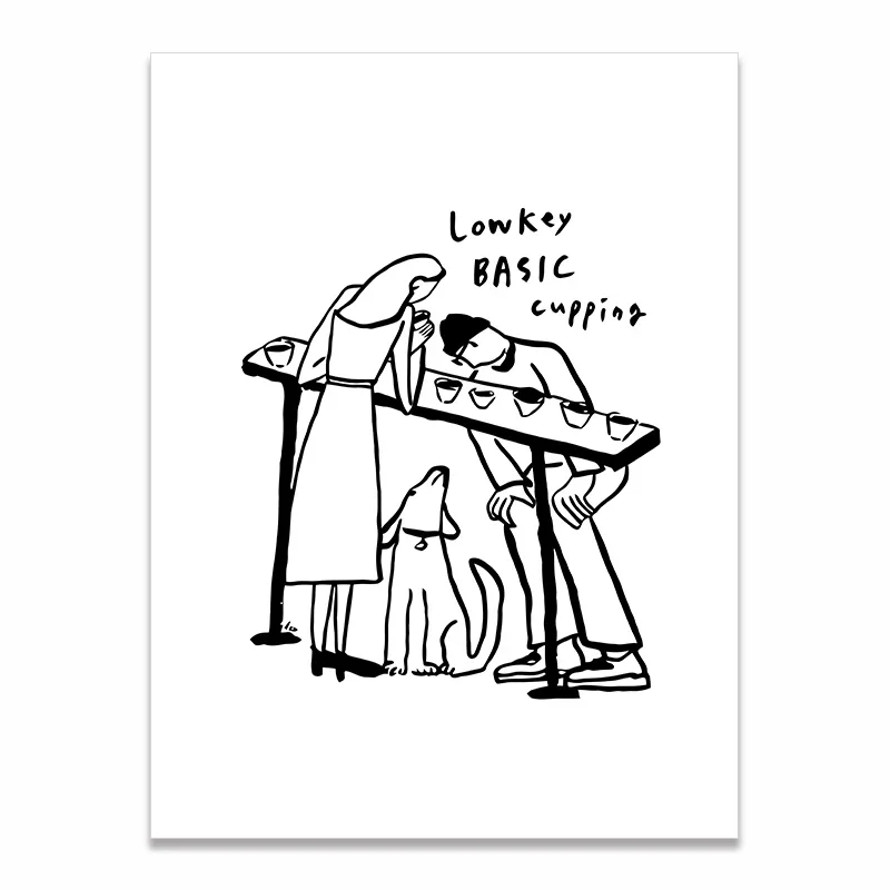 Plakat skandynawski para w stylu line art Czekolada