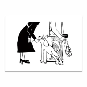 Plakat skandynawski para w stylu line art Jezioro błękitne