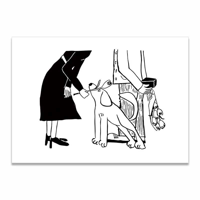Plakat skandynawski para w stylu line art Jezioro błękitne