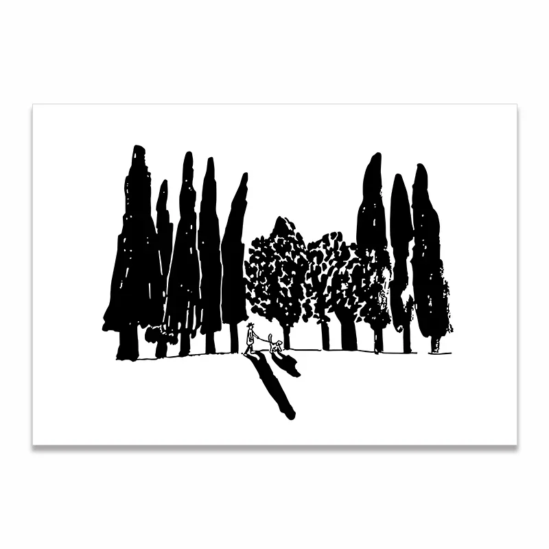 Plakat skandynawski para w stylu line art Królewski niebieski