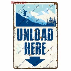Plakat Ski Patrol w stylu retro Woda zielona