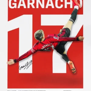 Plakat sławny piłkarz gwiazda sportu Biały
