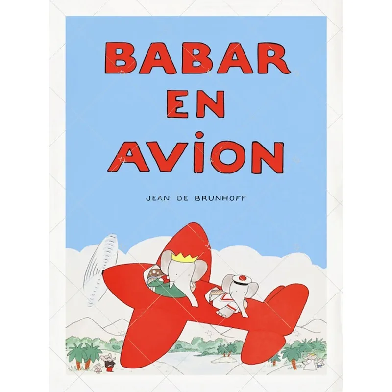 Plakat ze słoniem Babar do pokoju dziecka Wzór 1