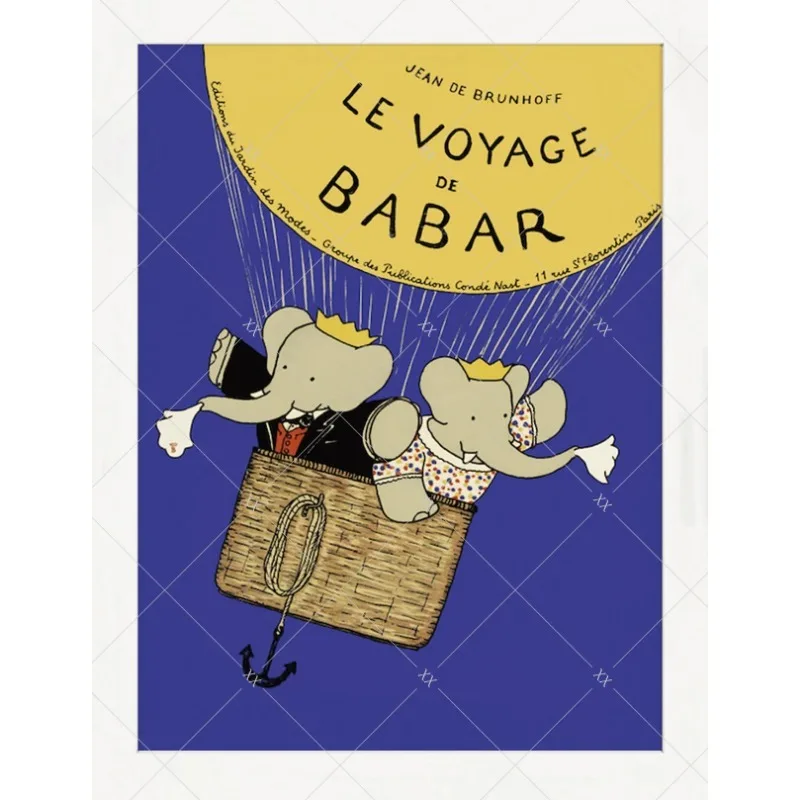 Plakat ze słoniem Babar do pokoju dziecka Wzór 2