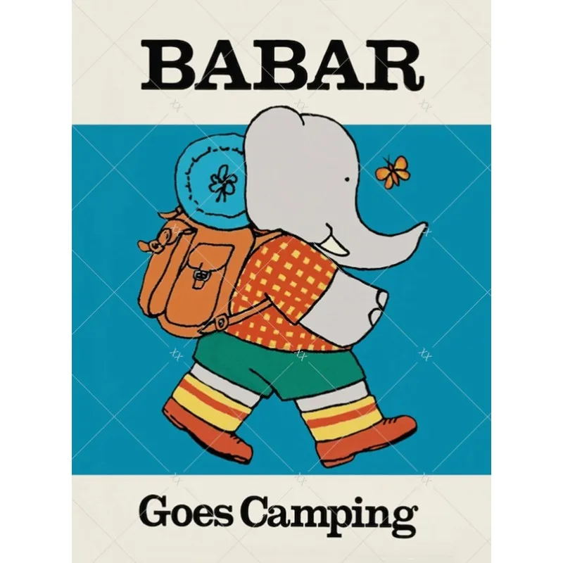 Plakat ze słoniem Babar do pokoju dziecka Wzór 4