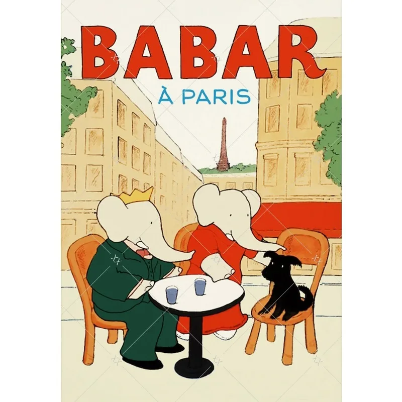 Plakat ze słoniem Babar do pokoju dziecka Wzór 8