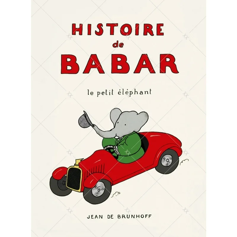 Plakat ze słoniem Babar do pokoju dziecka Wzór 9