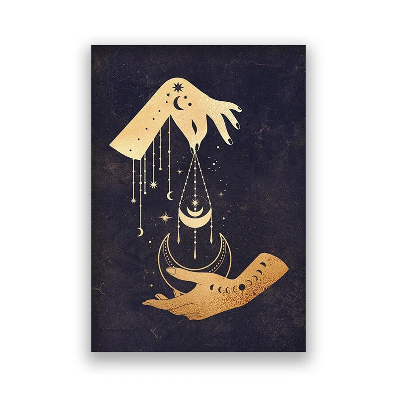 Plakat Słońce i Księżyc Witchy Biały