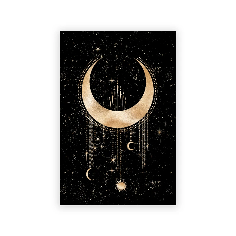 Plakat Słońce i Księżyc Witchy Niebieski