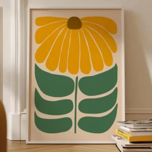 Plakat Słoneczniki Retro Boho Wzór 1