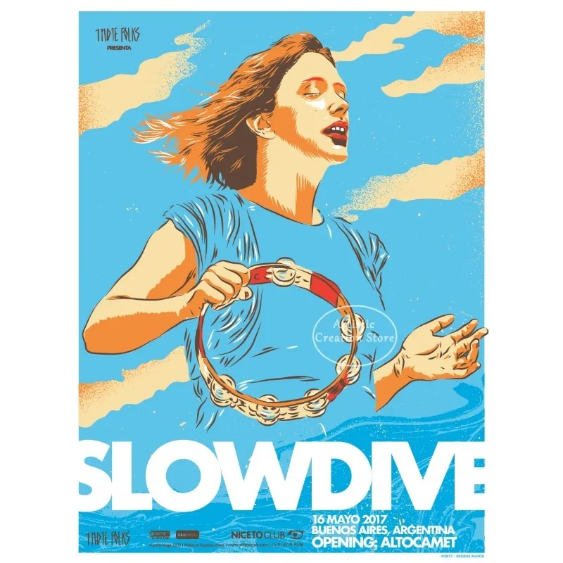 Plakat Slowdive Souvlaki - vintage rock Wzór 5