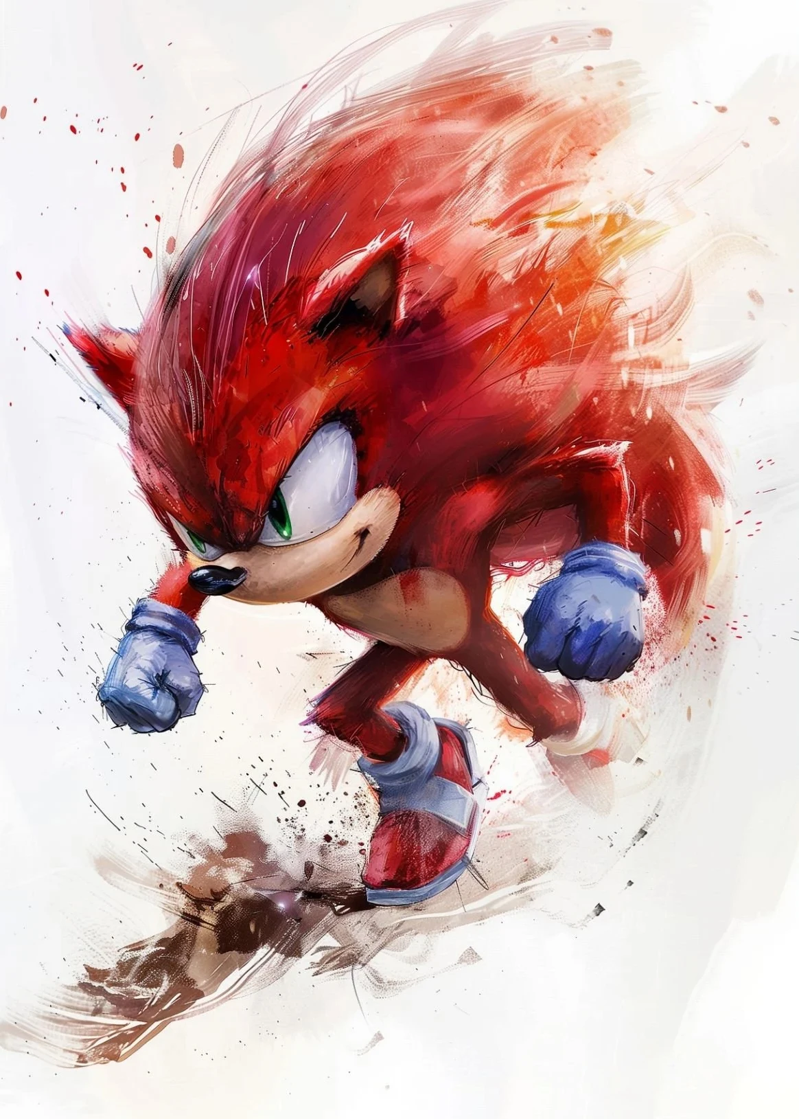 Plakat Sonic - akwarelowa grafika anime By 2