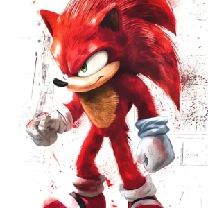Plakat Sonic - akwarelowa grafika anime By 7