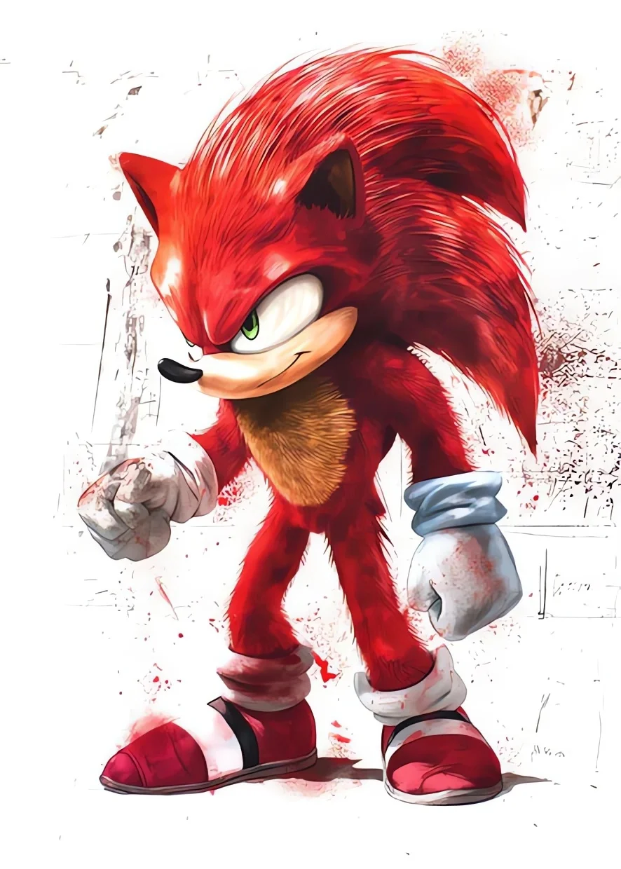 Plakat Sonic - akwarelowa grafika anime By 7