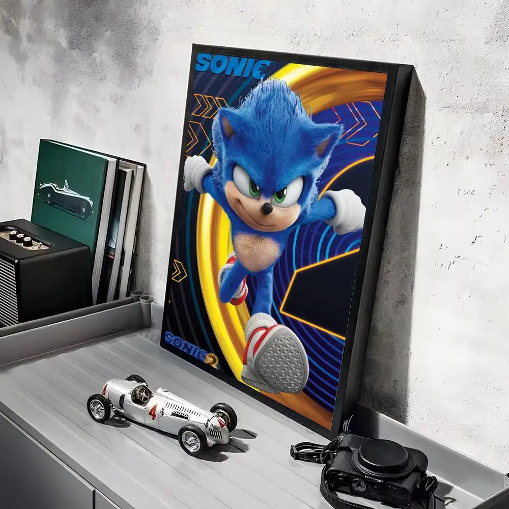 Plakat Sonic – kolorowa grafika do pokoju dziecięcego Czarny14