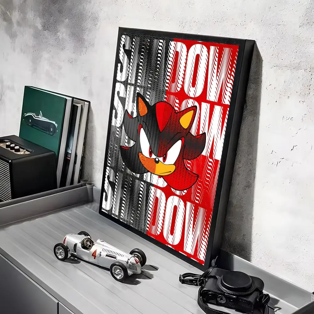 Plakat Sonic - kolorowa grafika do pokoju dziecięcego Czarny16