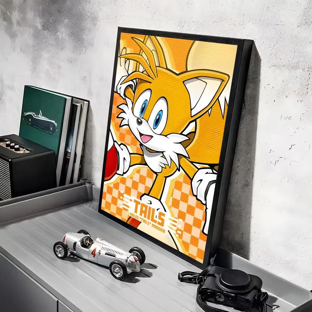 Plakat Sonic - kolorowa grafika do pokoju dziecięcego Czarny5