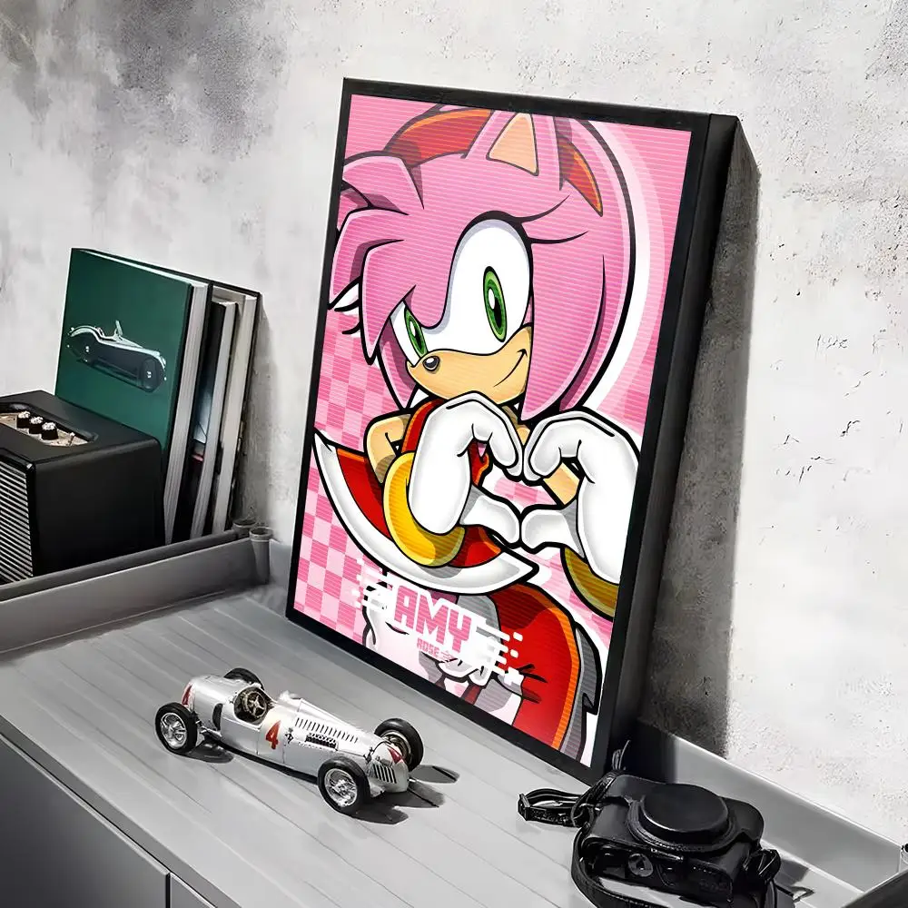 Plakat Sonic - kolorowa grafika do pokoju dziecięcego Czarny6