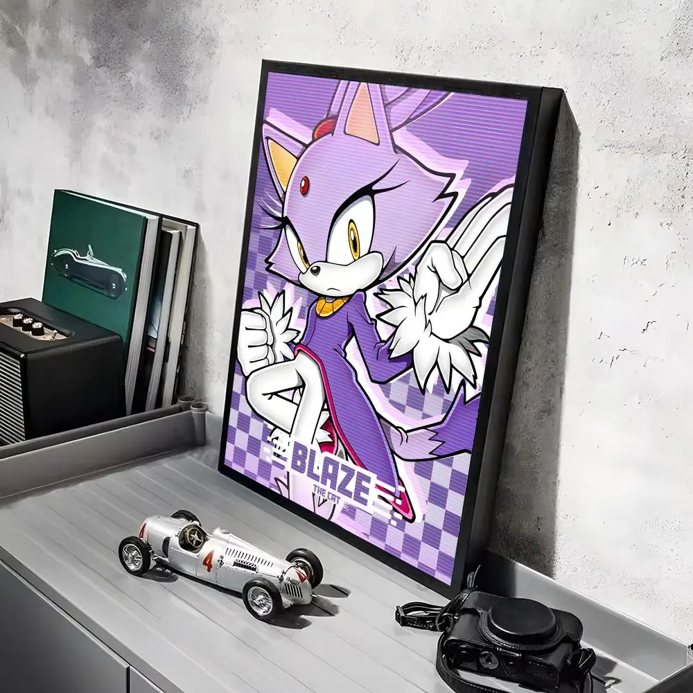 Plakat Sonic – kolorowa grafika do pokoju dziecięcego Czarny7
