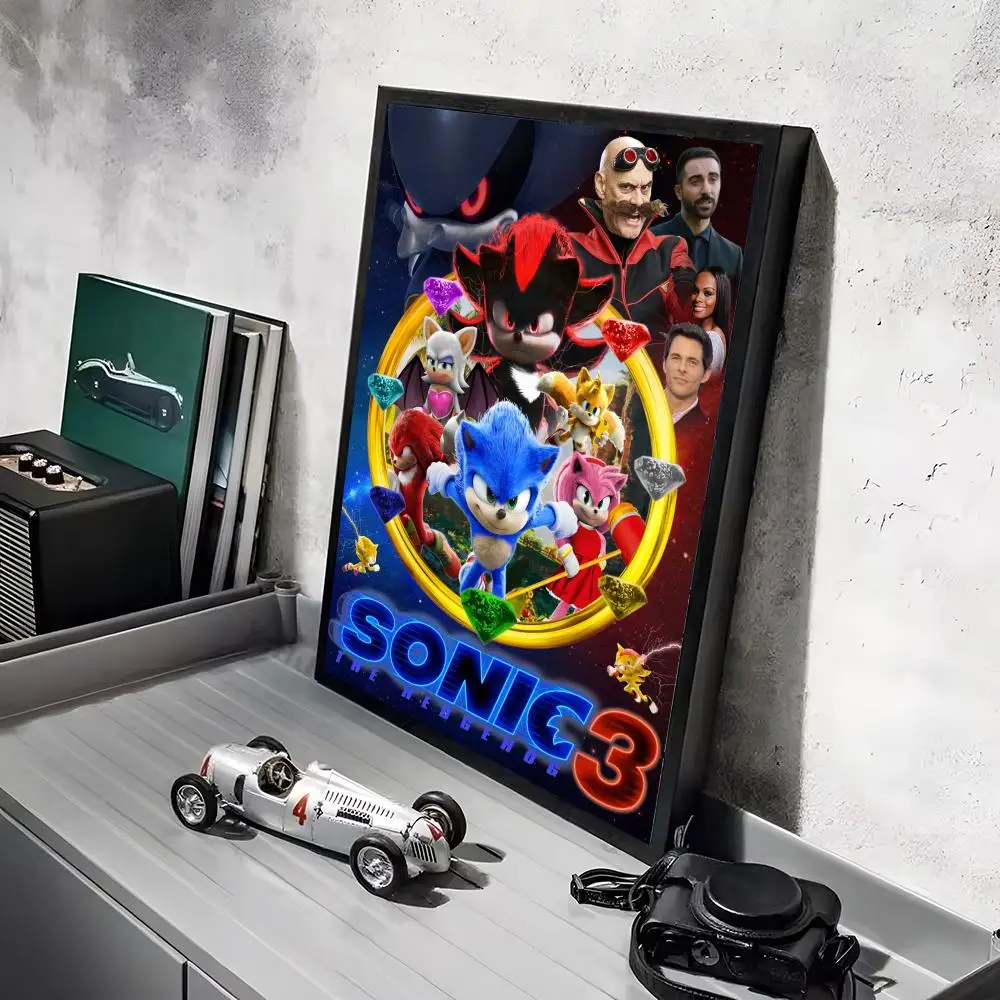 Plakat Sonic – kolorowa grafika do pokoju dziecięcego Czarny8