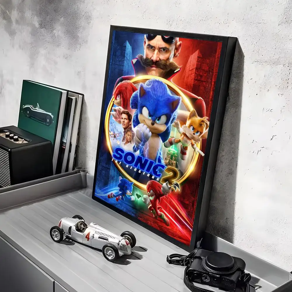 Plakat Sonic - kolorowa grafika do pokoju dziecięcego Czarny9