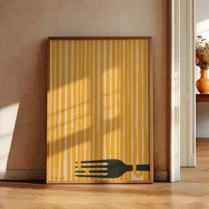 Plakat z makaronem spaghetti w stylu retro Biały