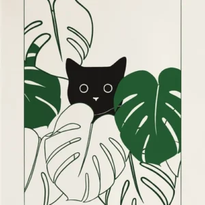 Plakat ze śpiącymi kotami - minimalistyczna ilustracja 21