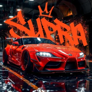 Plakat sportowe auta Miata, Supra i E36 Biały
