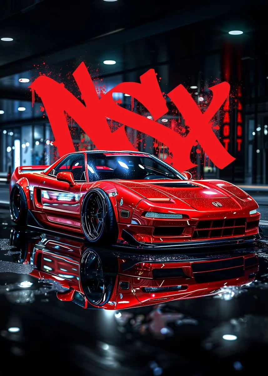 Plakat sportowe auta Miata, Supra i E36 Niebieski