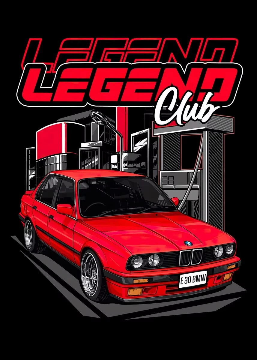 Plakat sportowe auta Miata, Supra i E36 Zielony