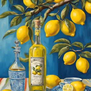 Plakat śródziemnomorski Amalfi z cytryną By 1