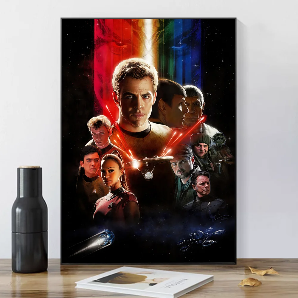 Plakat Star Trek - vintage grafika retro Burgundia