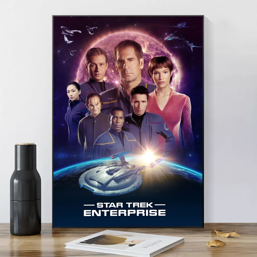 Plakat Star Trek - vintage grafika retro Czerwony