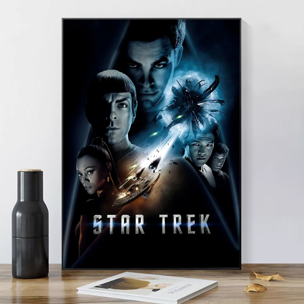 Plakat Star Trek - vintage grafika retro Fioletowy