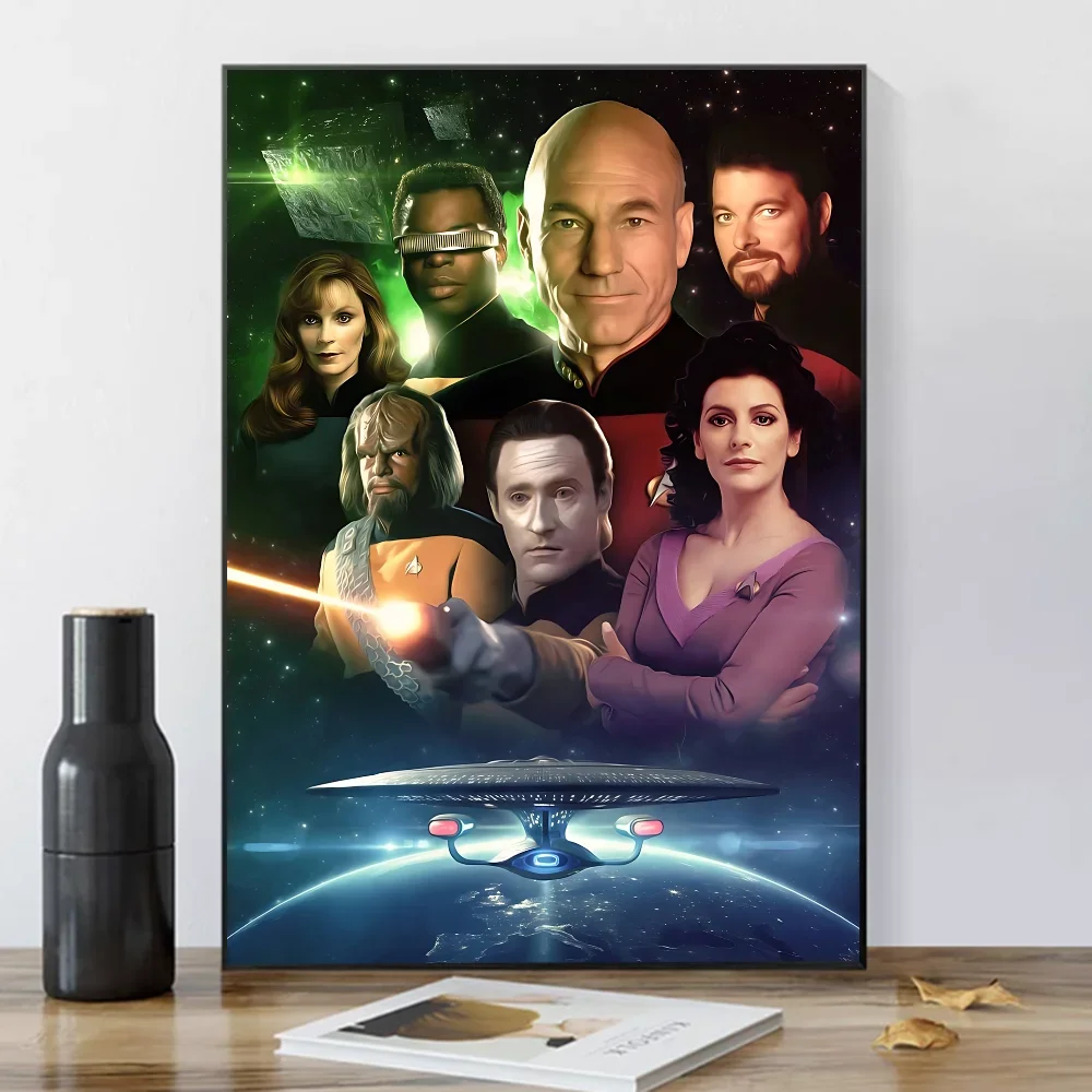 Plakat Star Trek - vintage grafika retro Niebieski
