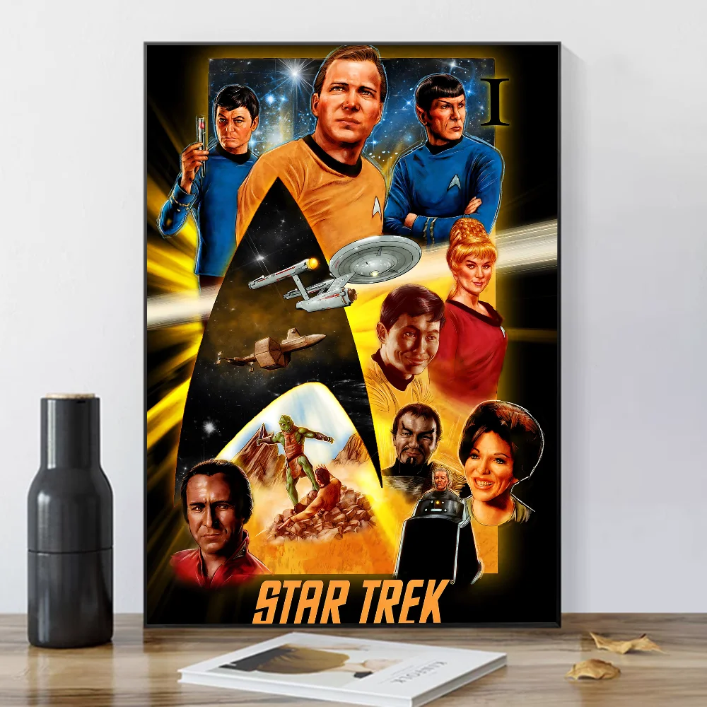 Plakat Star Trek - vintage grafika retro Zielony