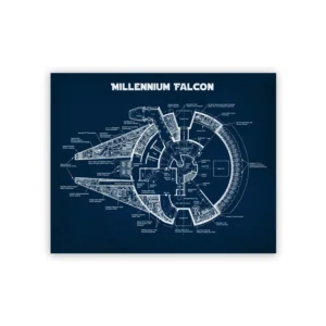 Plakat statek kosmiczny - blueprint patentowy Jasny