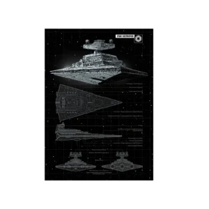 Plakat statków kosmicznych sci-fi Biały