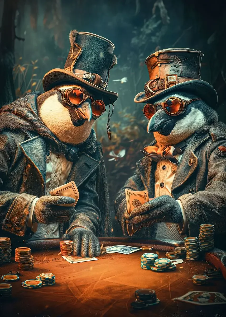 Plakat steampunk - portrety zwierząt w stylu retro Jasny