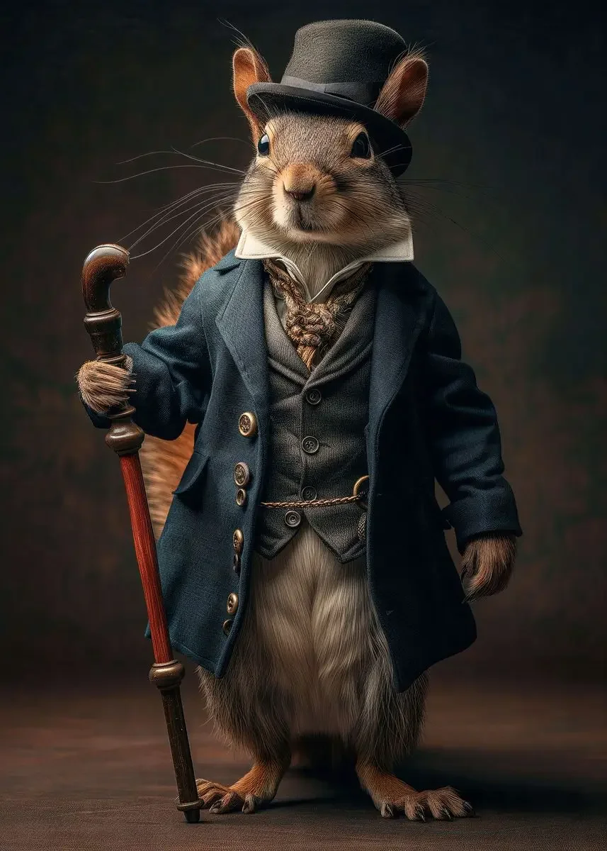 Plakat steampunk - portrety zwierząt w stylu retro Wielo
