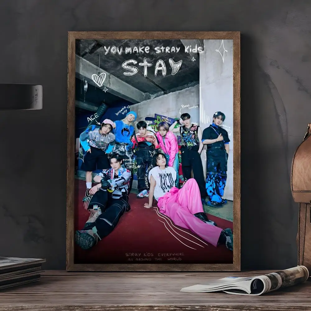Plakat Stray Kids K-pop – estetyczna grafika anime Czarny4