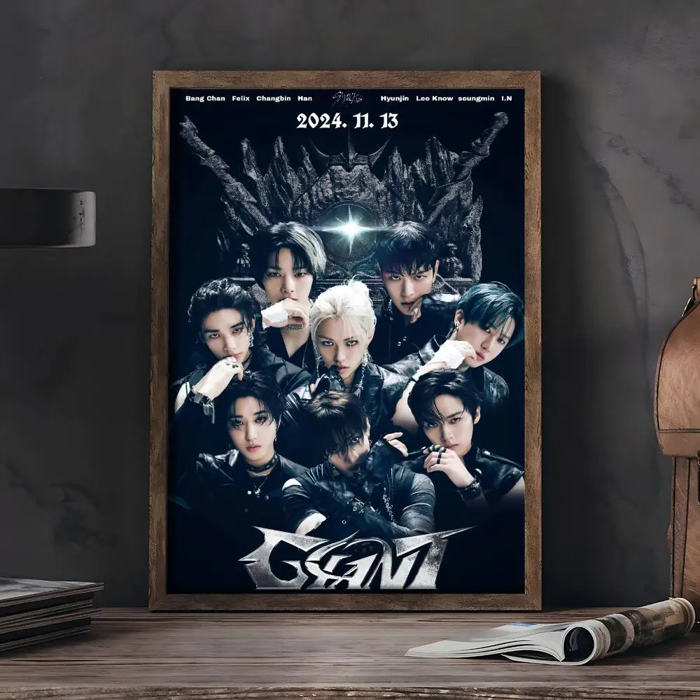 Plakat Stray Kids K-pop - estetyczna grafika anime Czarny1