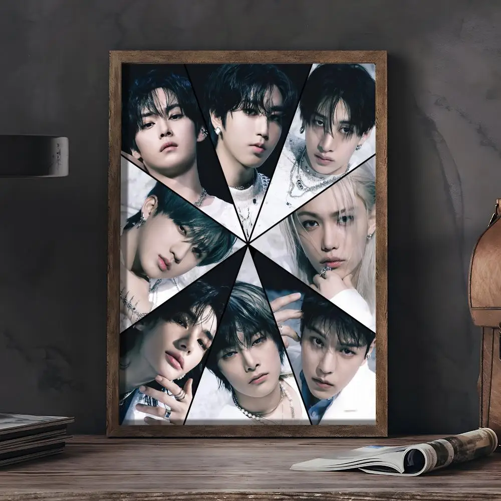 Plakat Stray Kids K-pop - estetyczna grafika anime Czarny8