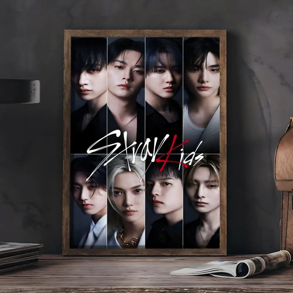 Plakat Stray Kids K-pop - estetyczna grafika anime Czarny9