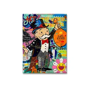Plakat street art graffiti - Alec Monopoly i pop kultura Czarny