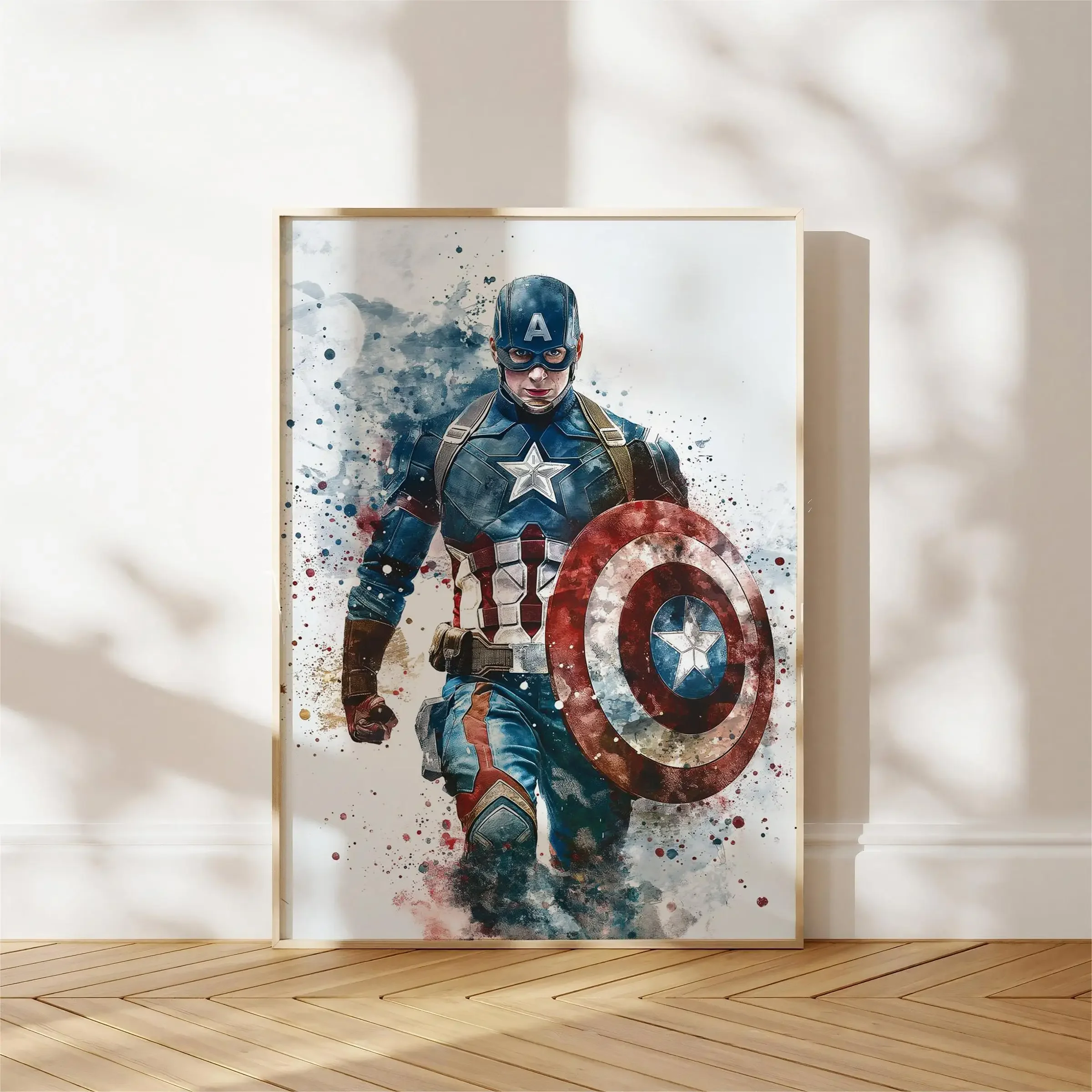 Plakat superbohaterowie Marvel - akwarelowa grafika Wzór 2