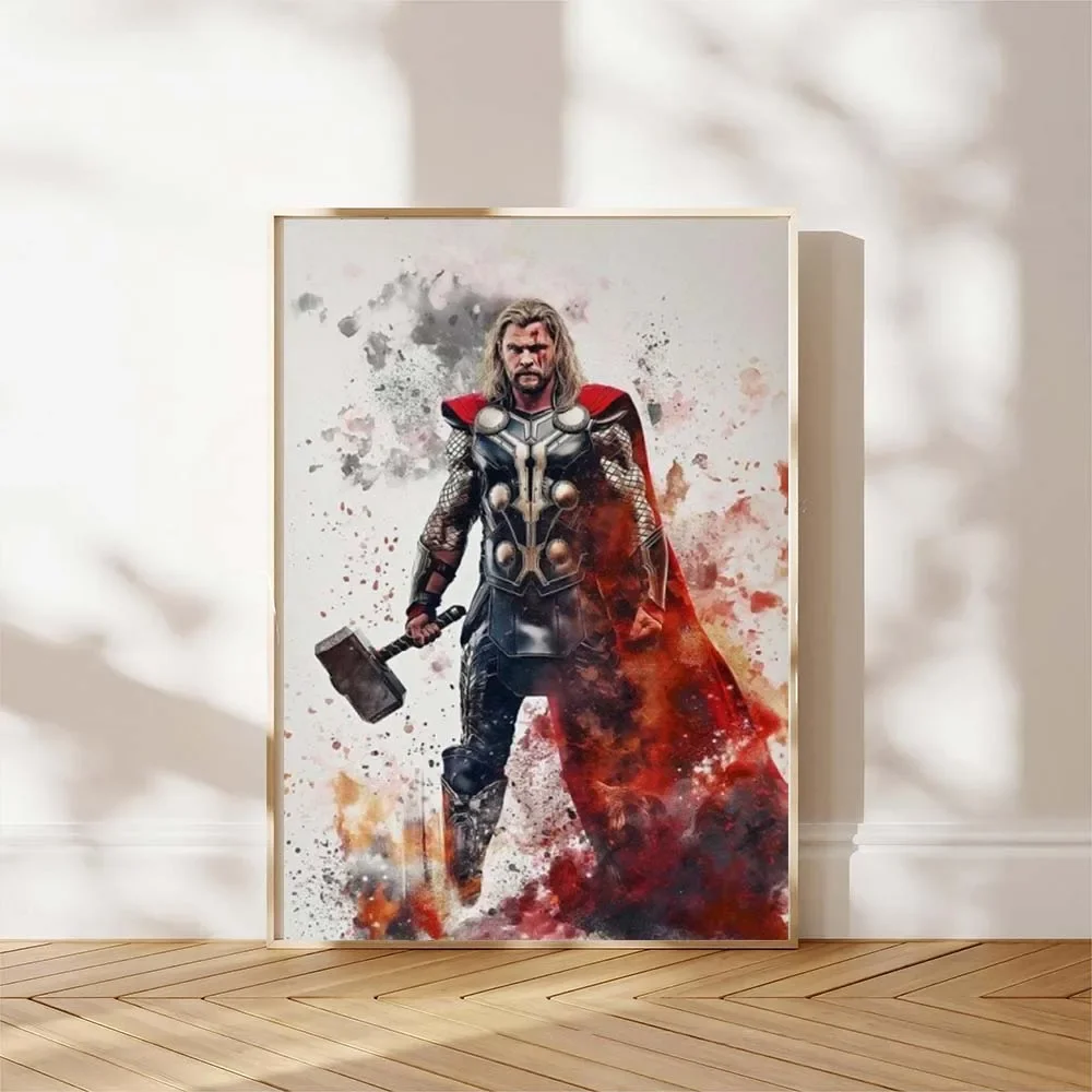 Plakat superbohaterowie Marvel - akwarelowa grafika Wzór 6