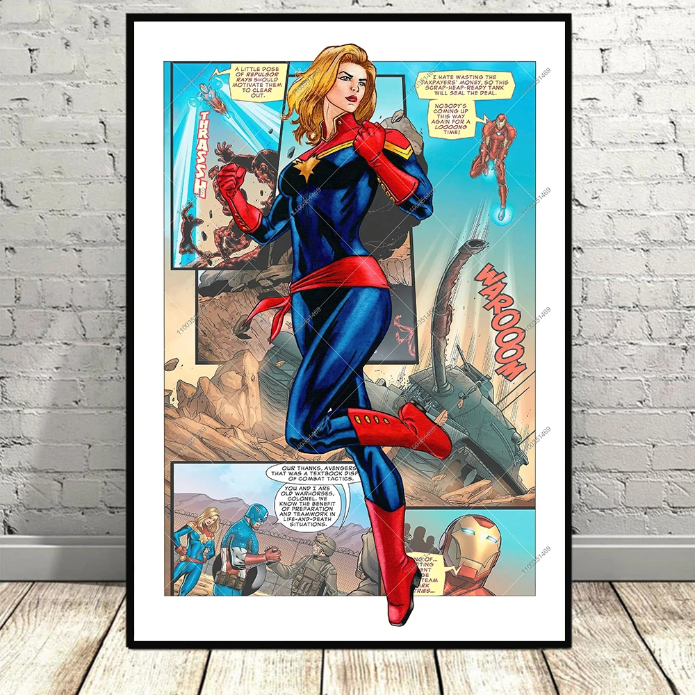 Plakat superbohaterowie na ścianę dziecięcą Granatowy