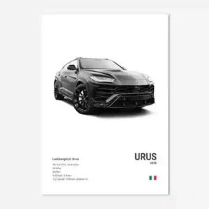 Supercar - czarno-biały plakat motoryzacyjny Wzór 1