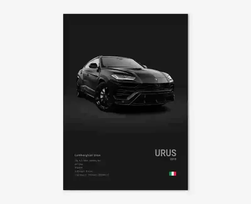 Supercar - czarno-biały plakat motoryzacyjny Wzór 3